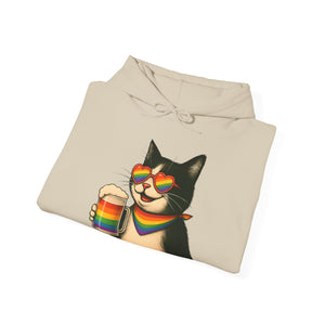 Pride Cat Hooded Sweatshirt | LGBTQ+ Apparel | Funny Cat Lover Gift