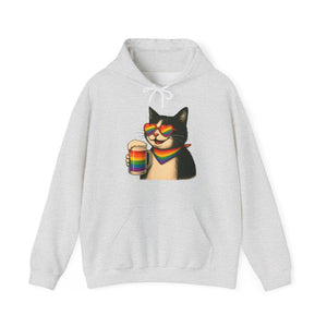 Pride Cat Hooded Sweatshirt | LGBTQ+ Apparel | Funny Cat Lover Gift