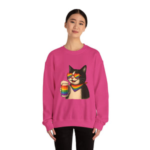 Beers & Queers Pride Cat Sweatshirt - Unisex Crewneck