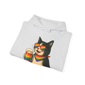 Pride Cat Hooded Sweatshirt | LGBTQ+ Apparel | Funny Cat Lover Gift