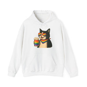 Pride Cat Hooded Sweatshirt | LGBTQ+ Apparel | Funny Cat Lover Gift