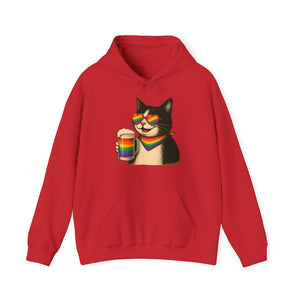 Pride Cat Hooded Sweatshirt | LGBTQ+ Apparel | Funny Cat Lover Gift