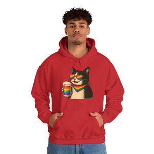 Pride Cat Hooded Sweatshirt | LGBTQ+ Apparel | Funny Cat Lover Gift