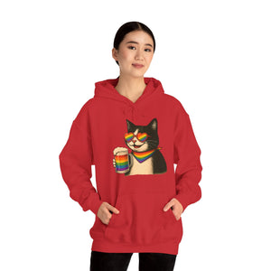 Pride Cat Hooded Sweatshirt | LGBTQ+ Apparel | Funny Cat Lover Gift