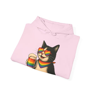 Pride Cat Hooded Sweatshirt | LGBTQ+ Apparel | Funny Cat Lover Gift
