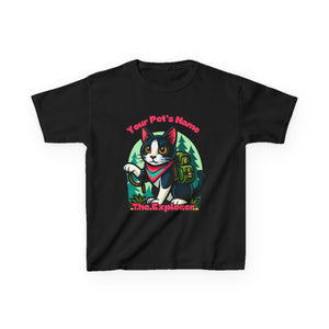 Kids Tee - Personalized Adventurous Cat Explorer Shirt for Birthdays & Gifts