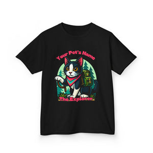 Kids Tee - Personalized Adventurous Cat Explorer Shirt for Birthdays & Gifts