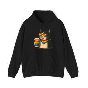 Pride Cat Hooded Sweatshirt | LGBTQ+ Apparel | Funny Cat Lover Gift