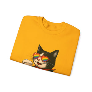 Beers & Queers Pride Cat Sweatshirt - Unisex Crewneck