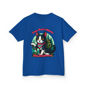 Kids Tee - Personalized Adventurous Cat Explorer Shirt for Birthdays & Gifts