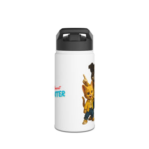 Water Bottle - Colorful Fun Characters - Kids School Travel Eco-Friendly Gift Idea
