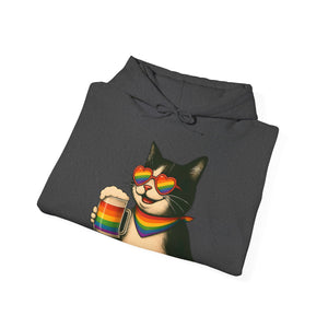 Pride Cat Hooded Sweatshirt | LGBTQ+ Apparel | Funny Cat Lover Gift