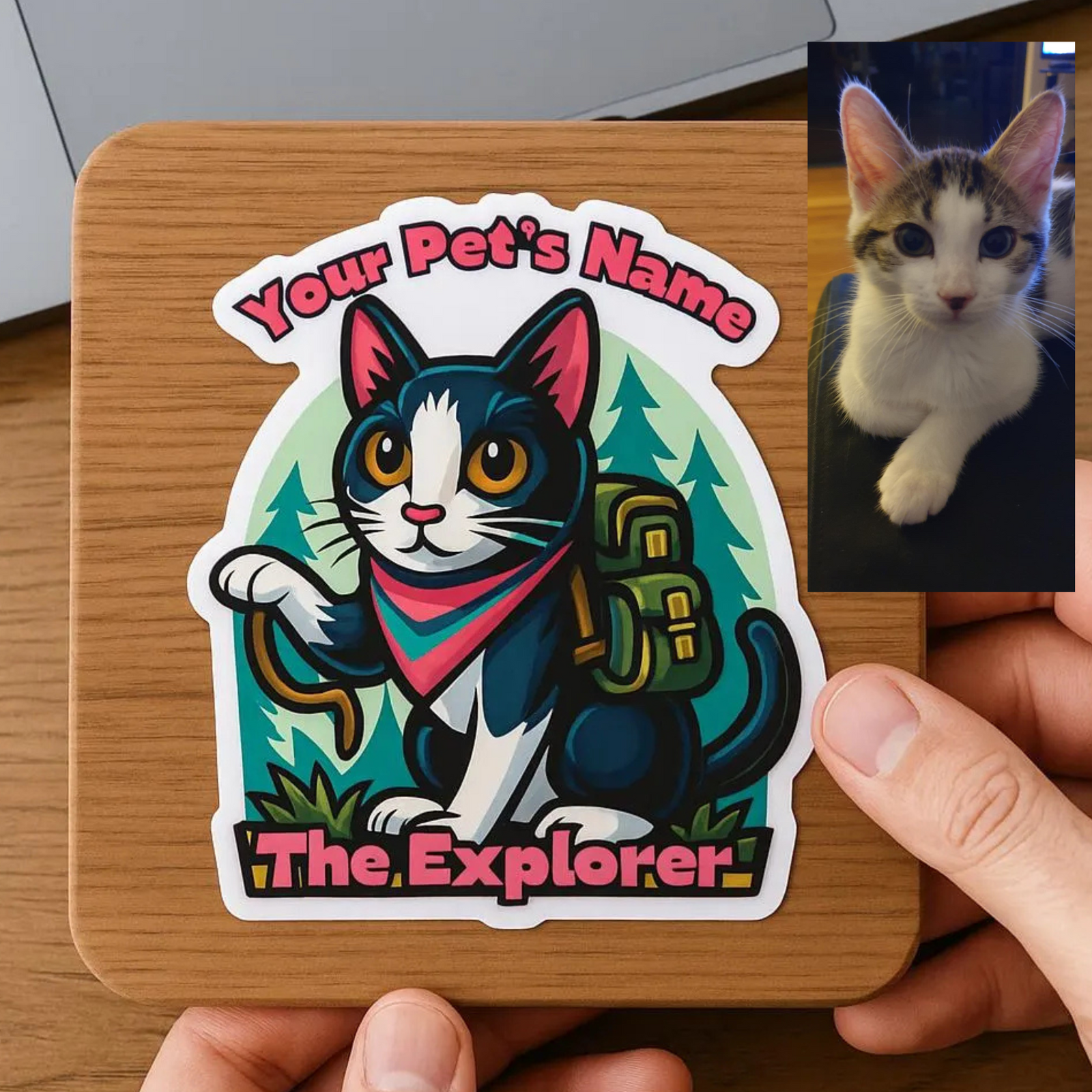 Personalised Cat or Dog Explorer Kiss-Cut Stickers