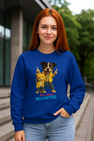 Kids Sweatshirt with Uplifting Design | Perfect Gift for Birthdays, Encouragement, Playdates, Animal Lovers, You Matter Theme