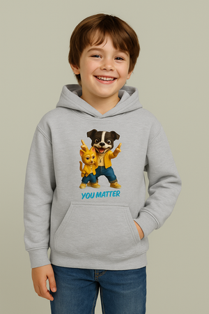 Dog Lovers Youth Hoodie - You Matter, Cute Animal Sweatshirt, Gift for Kids, Pet Lovers, Cozy Hoodie for All Occasions
