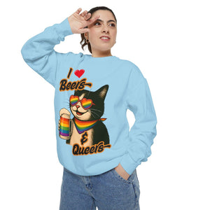 Beers & Queers Pride Cat Sweatshirt - Unisex Crewneck
