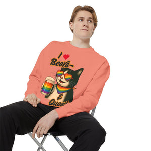 Beers & Queers Pride Cat Sweatshirt - Unisex Crewneck