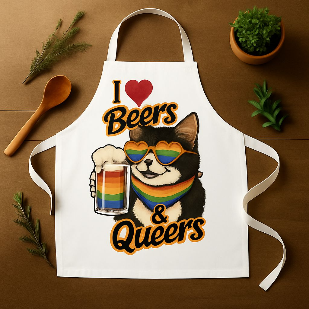 Beers & Queers Cat Apron