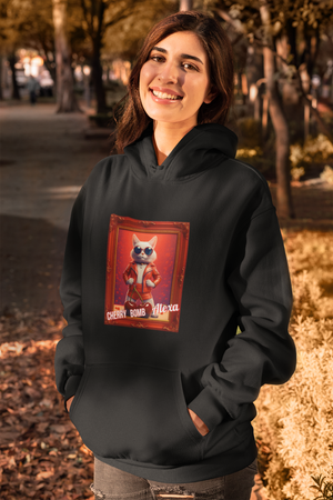 Cherry Bomb Alexa – Cozy Cat Hoodie for Music Lovers & Rebels