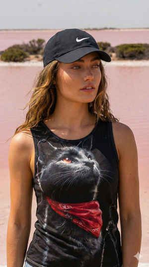 Black Cat Bandana Tank — Indie Streetwear Festival Tank Top