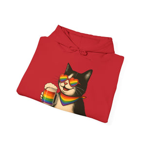 Pride Cat Hooded Sweatshirt | LGBTQ+ Apparel | Funny Cat Lover Gift