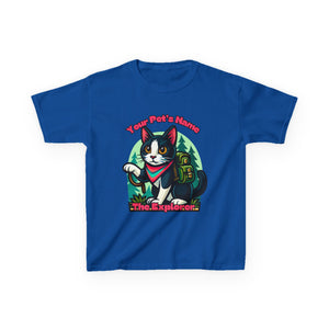 Kids Tee - Personalized Adventurous Cat Explorer Shirt for Birthdays & Gifts