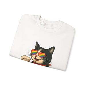 Beers & Queers Pride Cat Sweatshirt - Unisex Crewneck