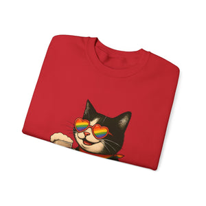 Beers & Queers Pride Cat Sweatshirt - Unisex Crewneck