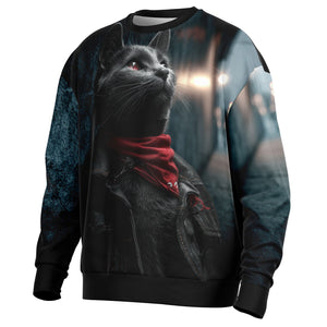 Smokey Rebel Cat – Heavyweight Oversized Sweatshirt (AOP)