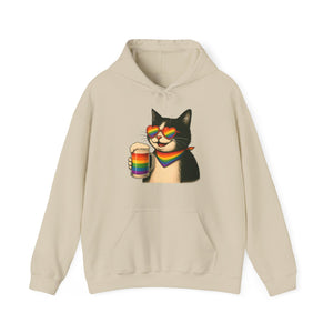 Pride Cat Hooded Sweatshirt | LGBTQ+ Apparel | Funny Cat Lover Gift