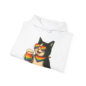 Pride Cat Hooded Sweatshirt | LGBTQ+ Apparel | Funny Cat Lover Gift