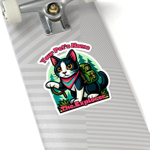 Personalised Cat or Dog Explorer Kiss-Cut Stickers