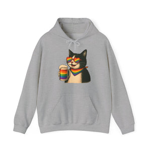 Pride Cat Hooded Sweatshirt | LGBTQ+ Apparel | Funny Cat Lover Gift