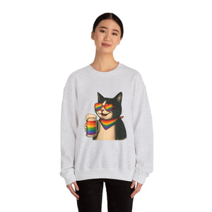Beers & Queers Pride Cat Sweatshirt - Unisex Crewneck