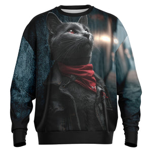 Smokey Rebel Cat – Heavyweight Oversized Sweatshirt (AOP)