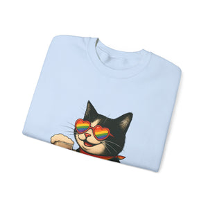 Beers & Queers Pride Cat Sweatshirt - Unisex Crewneck