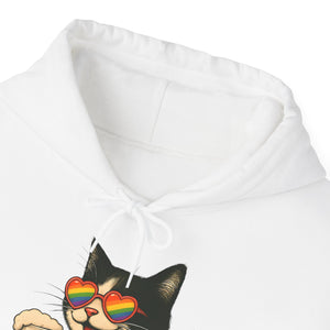 Pride Cat Hooded Sweatshirt | LGBTQ+ Apparel | Funny Cat Lover Gift