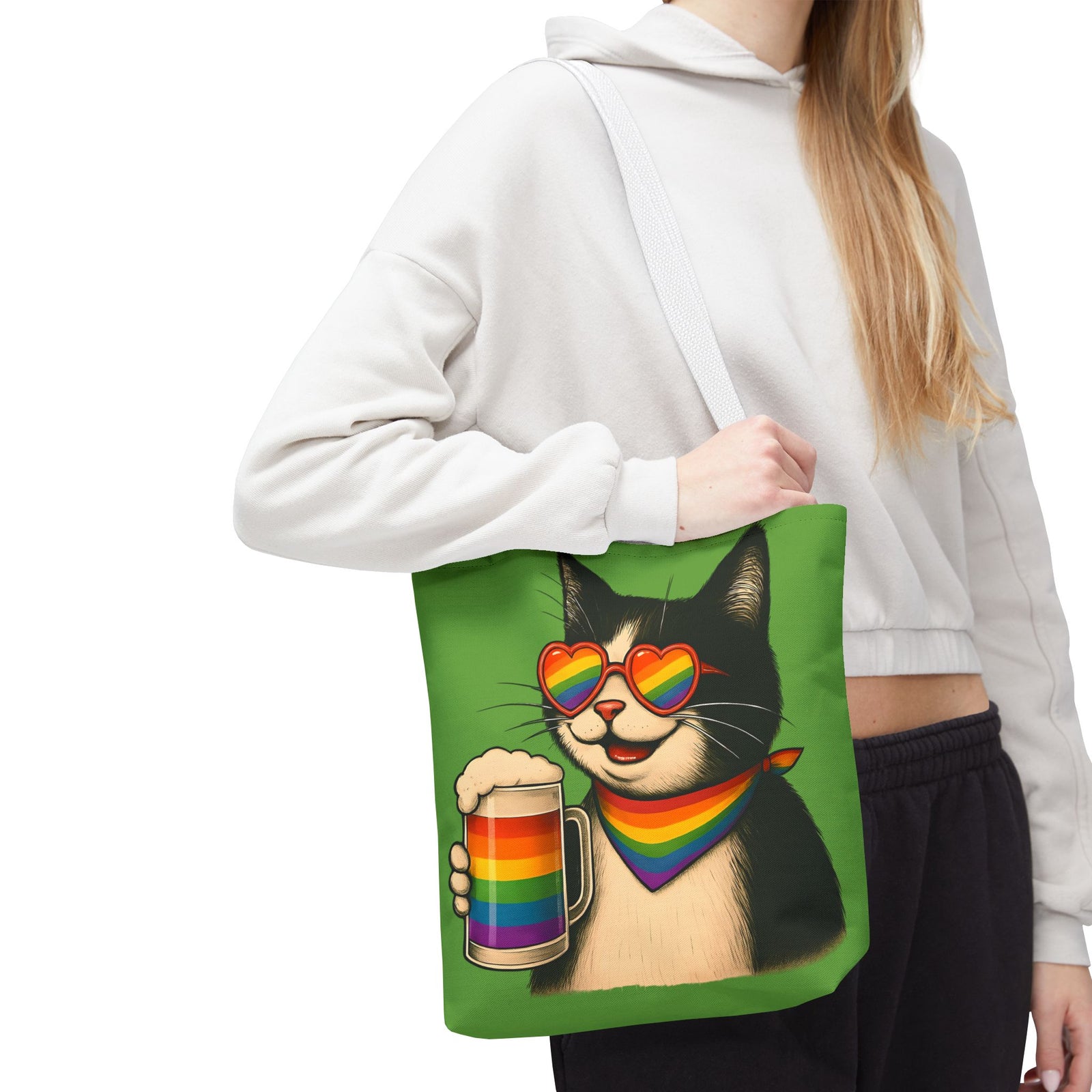 Pride Cat Tote Bag, Rainbow Accessories