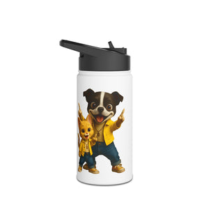 Water Bottle - Colorful Fun Characters - Kids School Travel Eco-Friendly Gift Idea