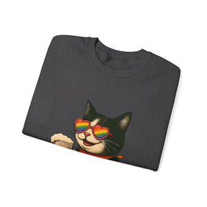 Beers & Queers Pride Cat Sweatshirt - Unisex Crewneck