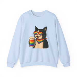 Beers & Queers Pride Cat Sweatshirt - Unisex Crewneck