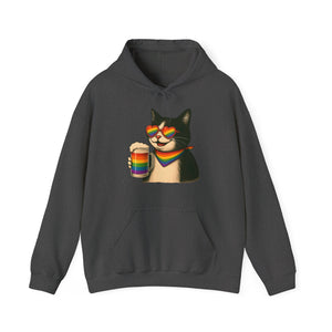 Pride Cat Hooded Sweatshirt | LGBTQ+ Apparel | Funny Cat Lover Gift