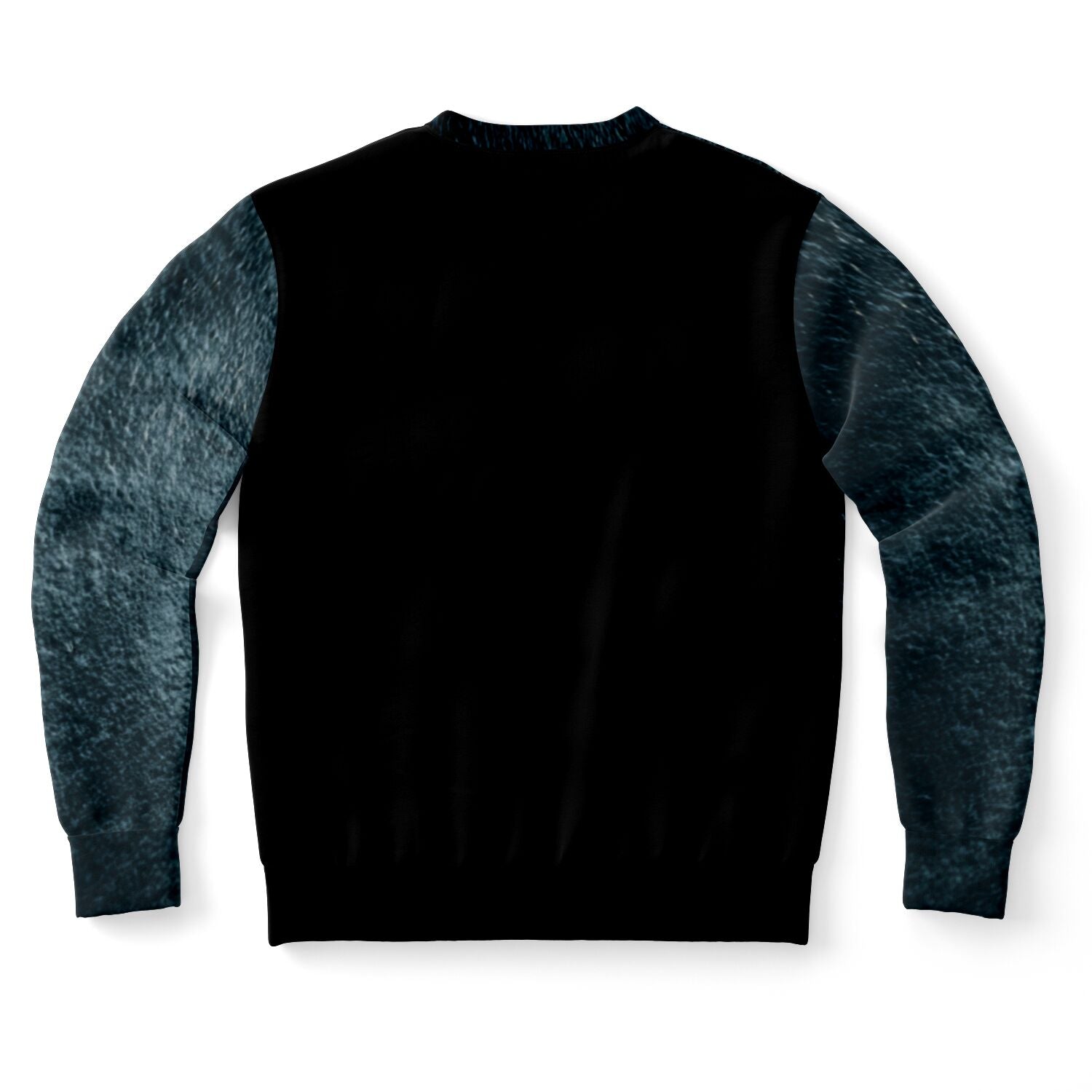 Black sweater with gray sleeves on a white background