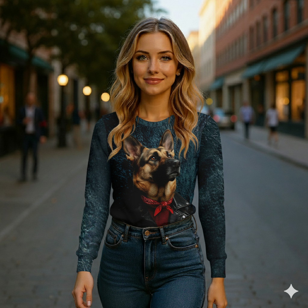 Street Rebel German Shepherd Sweatshirt – Athletic AOP Edition