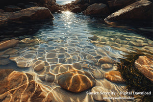 Sunset Serenity – Crystal Rock Pool Digital Download