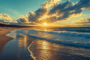Sunset Serenity – Golden Glow on the Coast | Beach Sunset Digital Download