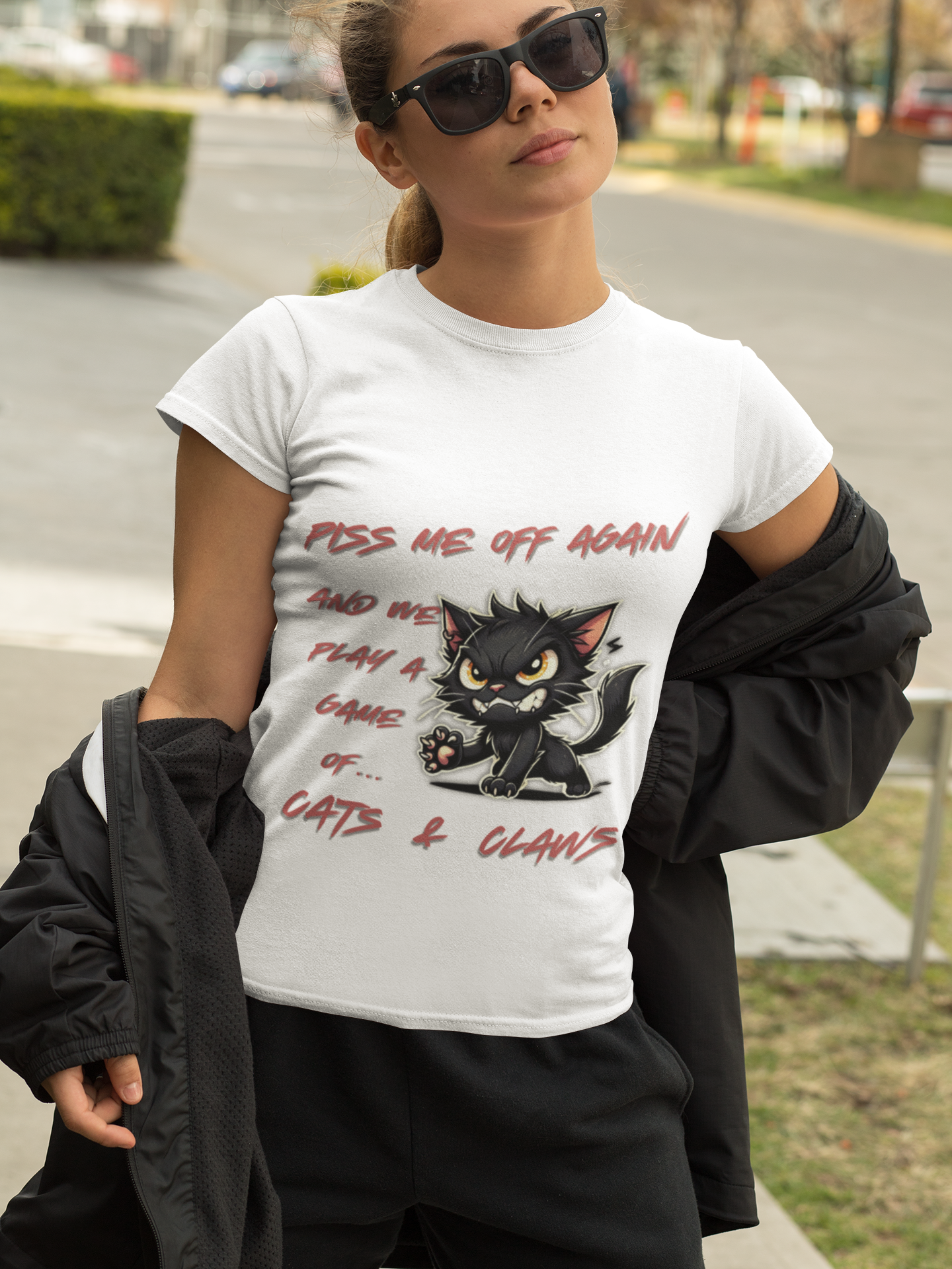 Piss Me Off Again – Funny Cat T-Shirt for Sassy & Grumpy Cat Lovers