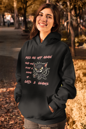 😾 Piss Me Off Again – Funny Grumpy Cat Hoodie for Sassy Cat Lovers