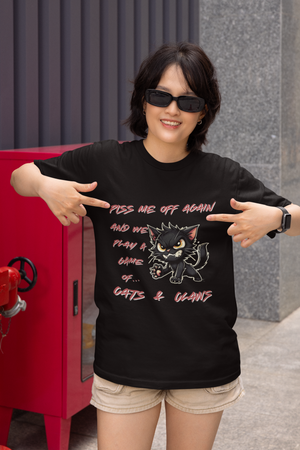 Piss Me Off Again – Funny Cat T-Shirt for Sassy & Grumpy Cat Lovers