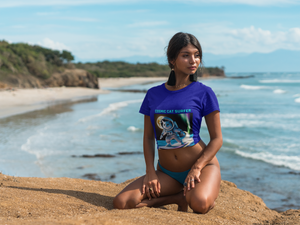 Cosmic Cat Surfer Tee – Astronaut Cat on a Cosmic Wave